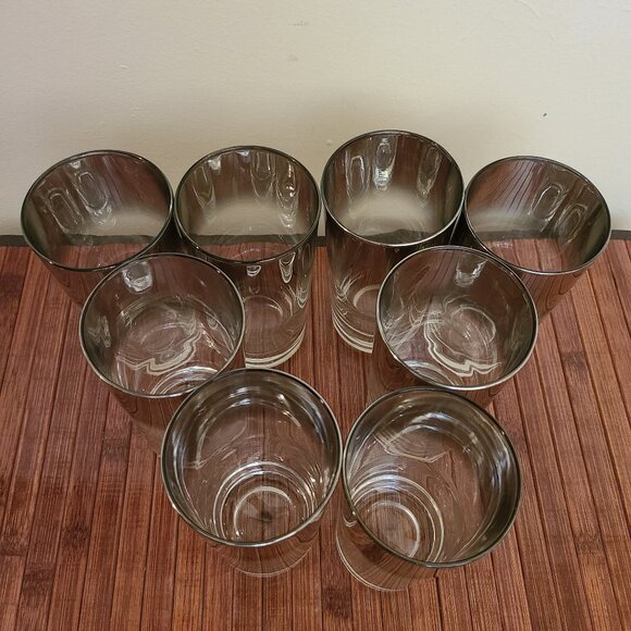 MCM Dorothy Thorpe Style Silver Fade Cocktail (8) Glasses/ Caddy/ Ice Bucket - Picture 10 of 12